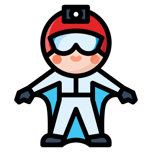 Wingsuit parachuting sports and competition jumping icon