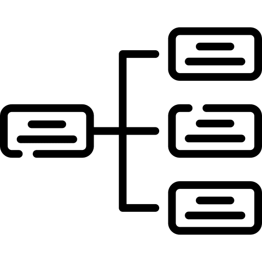 Flow chart social media seo and web flow icon