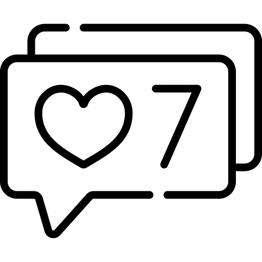 Likes speech bubble love message communication icon