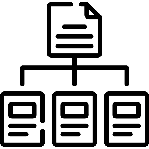 Flow chart comparative system business icon
