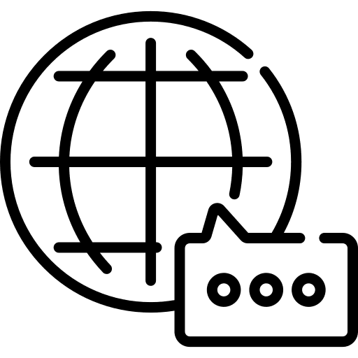 Global chat bubble test speech bubble icon