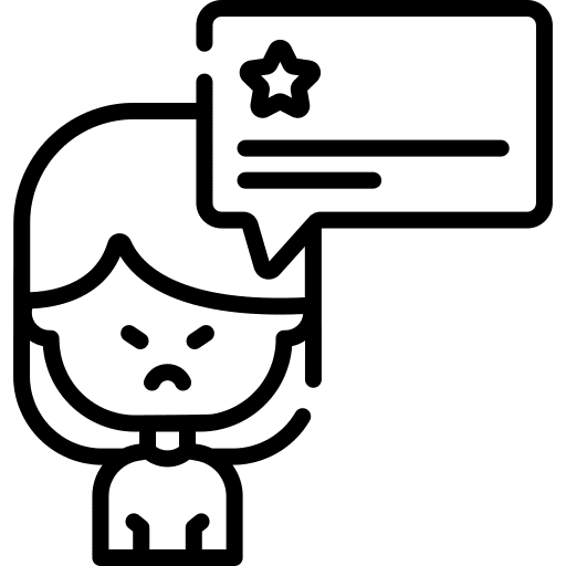 Negative conversation review negative icon