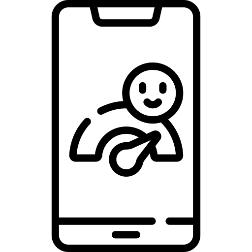 Performance social media smartphone technology icon