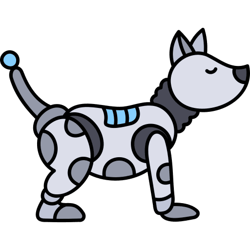 Robot pets artificial intelligence machine icon
