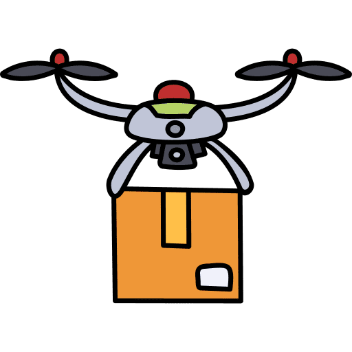 Smart drone transportation smart drone electronics icon