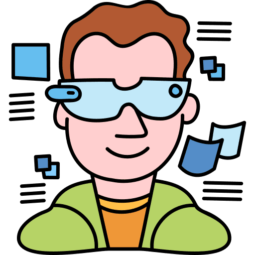 Ar glasses technology multimedia virtual reality icon