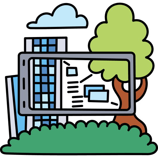 Augmented reality smart city innovation city icon