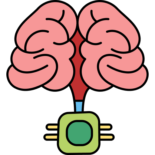 Brain artificial intelligence engineering industry icon