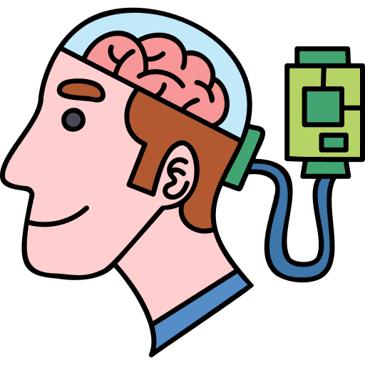 Chip futuristic robotics automaton icon