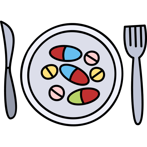 Food healthcare and medical pills drugs icon