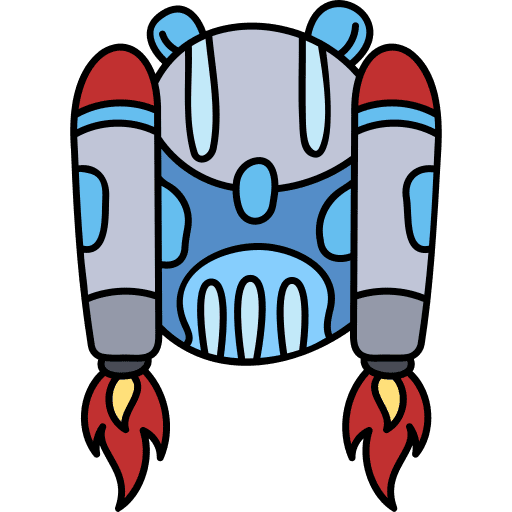 Jetpack science fly transportation icon