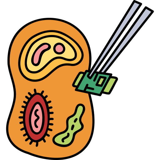Nano scientist electronics bacteria icon