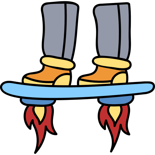Flying board futuristic flying icon