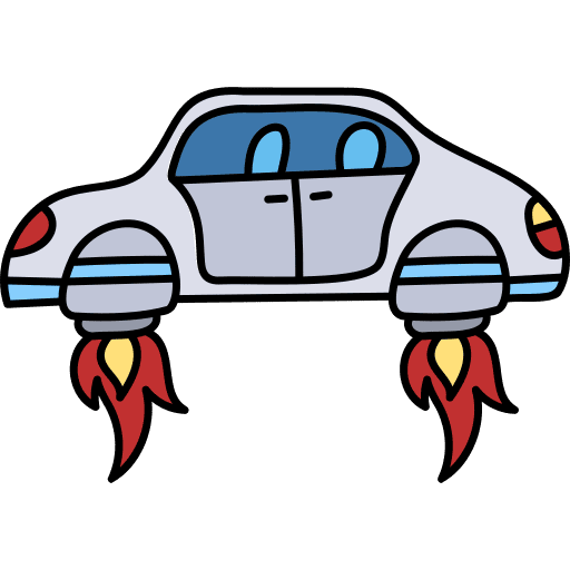 Flying car transport automobile electronics icon