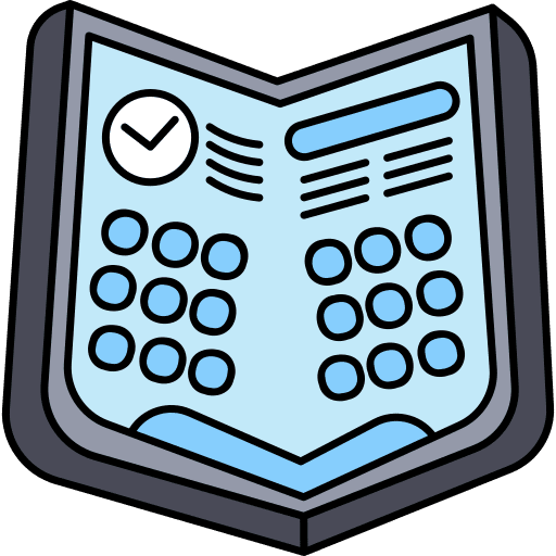 Foldable phone smartphone internet electronics icon