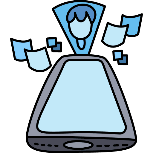 Hologram hologram phone electric icon