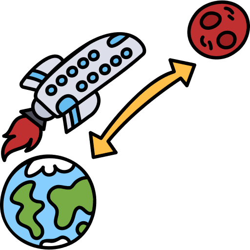 Space bus transportation electronics public transport icon