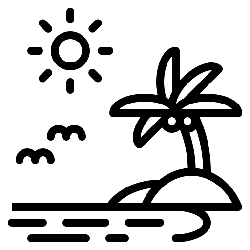 Beach tourism travel island icon