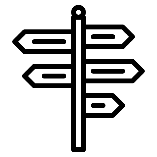 Direction tourism travel sign icon