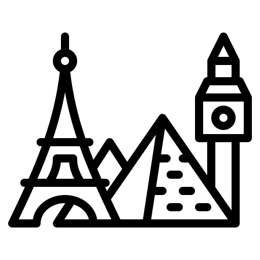 Landmarks tourism destination travel icon