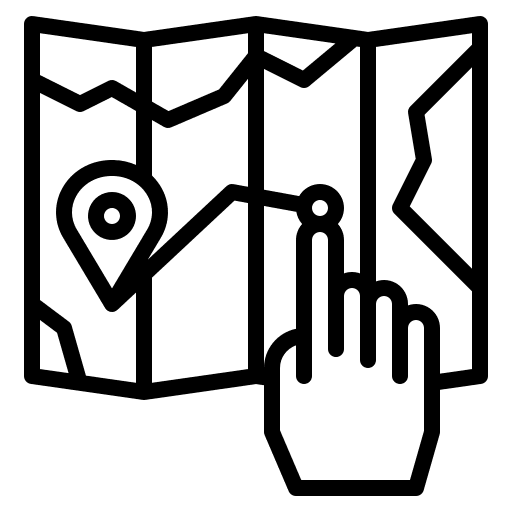 Map route travel guide icon