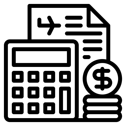 Budget list money calculator icon