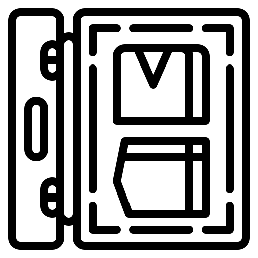 Packing trip tourism clothes icon