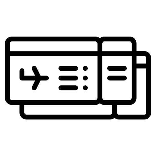 Tickets boarding pass flight airport icon