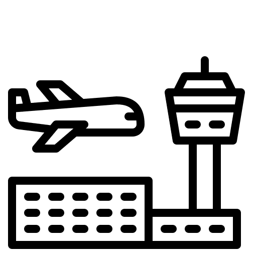 Airport transport globe airport icon