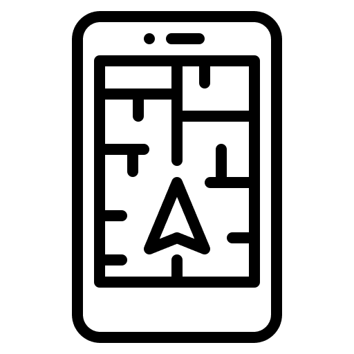 Navigation app maps and location mobile icon