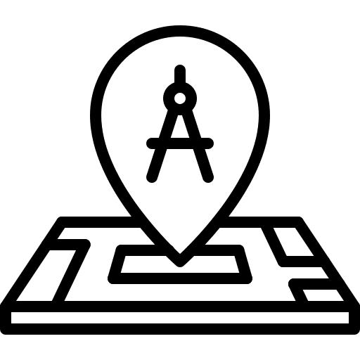 Architect location architecture and city map icon