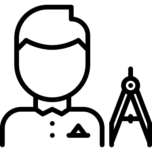 Architect man architect drawing compass icon