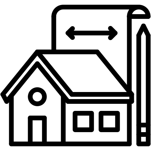 Architect size pencil building icon