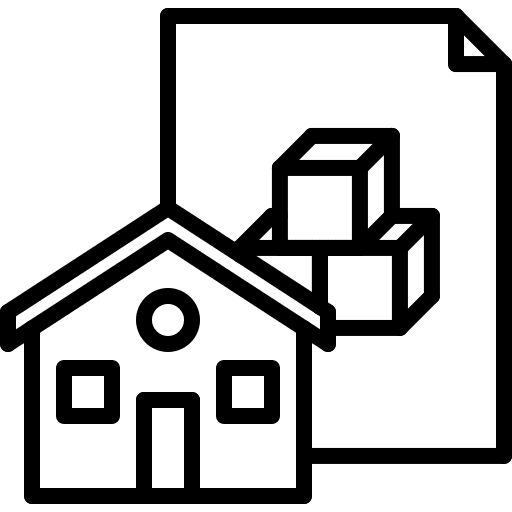 Architect building 3d model architecture and city icon