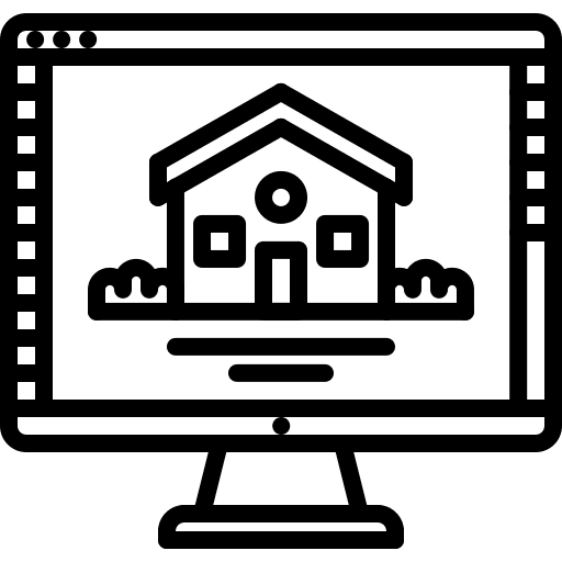 Architect computer building house icon