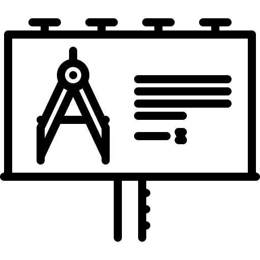 Billboard architecture architect drawing compass icon