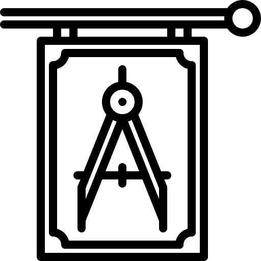 Architect architecture and city board sign icon