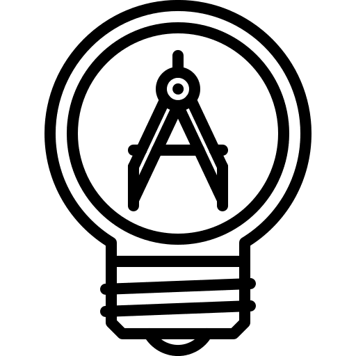 Architect architecture and city light bulb compass icon