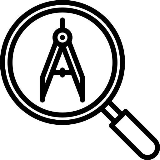 Architect magnifier architecture and city drawing compass icon