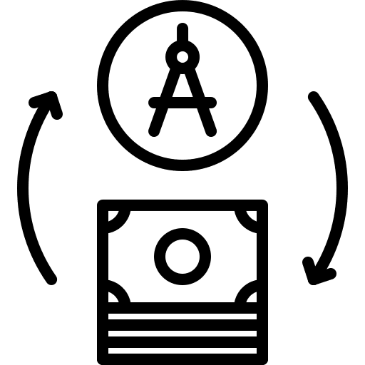 Architecture money drawing compass architecture icon