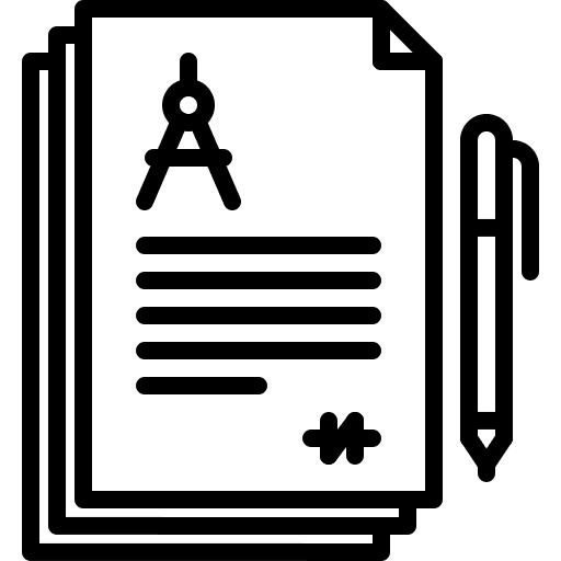 Contract drawing compass architect contract icon