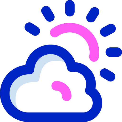 Cloudy day wind sun weather icon