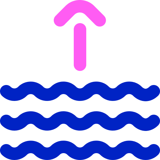 High tide climate arrow up meteorology icon