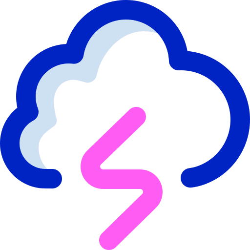 Cloud climate forecast lightning bolt icon