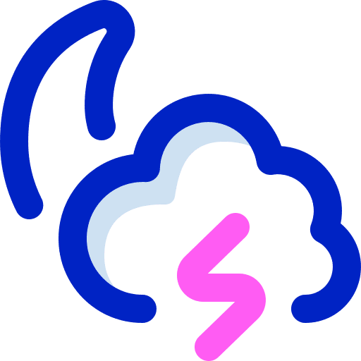 Storm lightning rainy storm icon