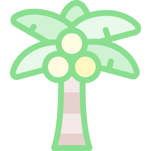 Coconut tree treasure island travel landscape icon