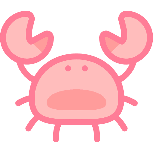 Crab food and restaurant animals aquarium icon