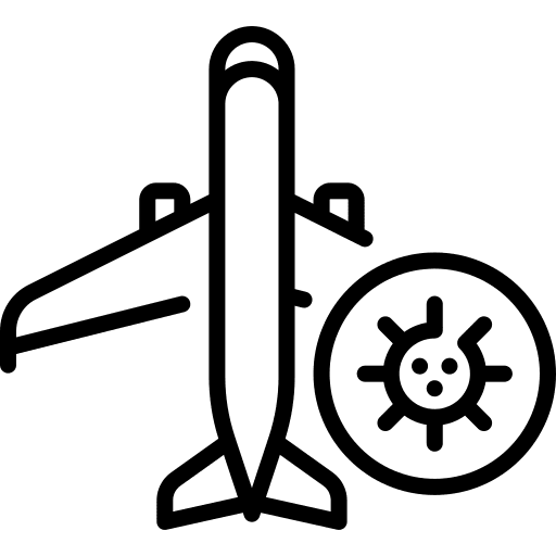 Plane infectious disease quarantine 2019-ncov icon