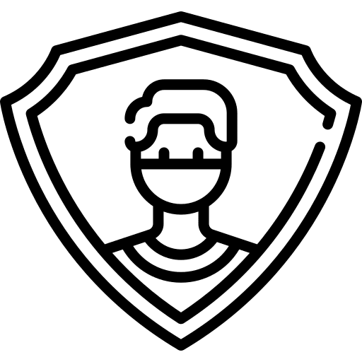 Protected coronavirus 2019-ncov man icon
