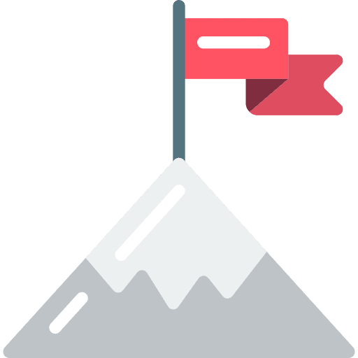 Mountain destination goal flag icon